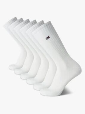Tommy Hilfiger white mens crew socks 6 pack NWT